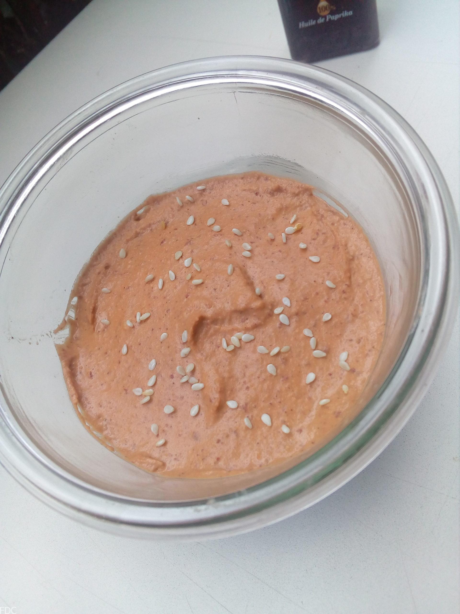 Houmous de haricots rouge à l'harissa